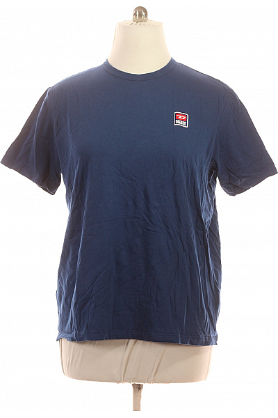 DIESEL Pánské Modré Tričko Krátký Rukáv Basic Jednobarevné S Nápisem Velikost XXL | DIESEL | obrázek 2