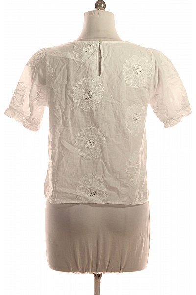 MORE & MORE Dámské bílé tričko s krátkým rukávem a květinovým vzorem s výšivkou Vel. 40 | MORE & MORE | obrázek 3