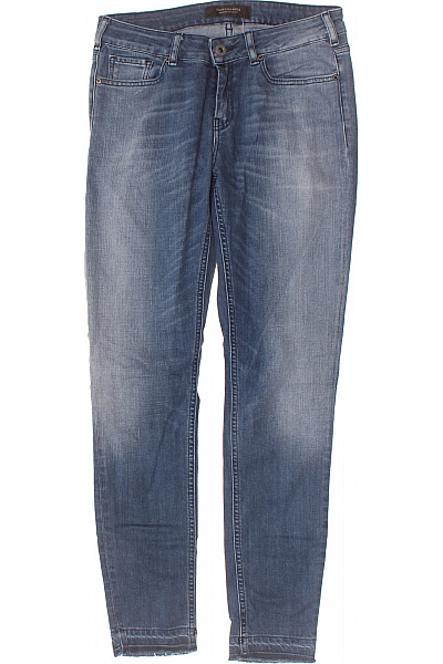 Scotch & Soda Dámské Bavlněné Modré Džíny Strečové Skinny Seprané Zkrácené Velikost 27/32