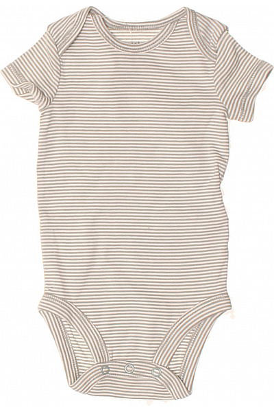 Carters Dětské Body Krátký Rukáv Pruhované Béžové Šedé Bavlněné Velikost 3m