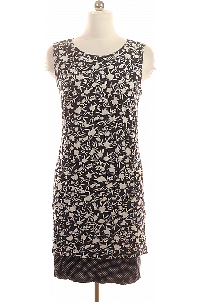 Šaty bez Rukávů Černobílé Květované Vrstvené Ke Kolenům Denní Vel. M | Unimoda | obrázek 2