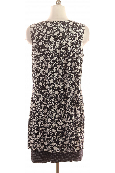 Šaty bez Rukávů Černobílé Květované Vrstvené Ke Kolenům Denní Vel. M | Unimoda | obrázek 3