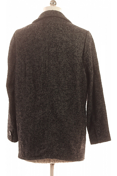 MANGO Dámský krátký kabát tvídový vzorovaný elegantní podzimní šedý Vel. M | MANGO | obrázek 3