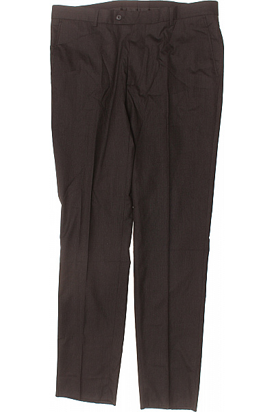 LAWRENCE GREY Pánské tmavě hnědé oblekové kalhoty rovné elegantní business Vel. 106 | LAWRENCE GREY | obrázek 2