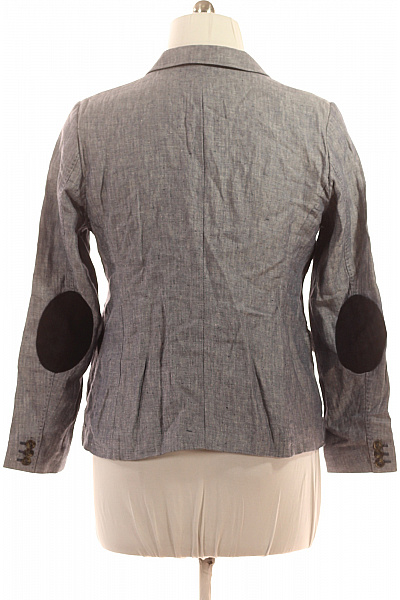 GANT Šedé lněné sako s jedním řádem knoflíků na běžné nošení Velikost 46 | GANT | obrázek 2