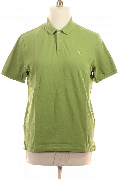Marc O´Polo Polo Tričko Zelené Jednobarevné S Krátkým Rukávem S Výšivkou Vel. XL