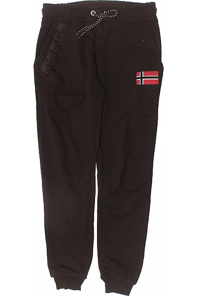 Geographical Norway Černé pánské tepláky volnočasové pohodlné s potiskem a norská vlajka Vel. m | Geographical Norway | obrázek 2