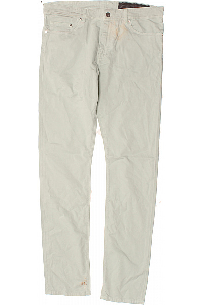 Karl Lagerfeld Pánské Rovné Kalhoty Béžové Látkové Volnočasové S Kapsami Vel. 34