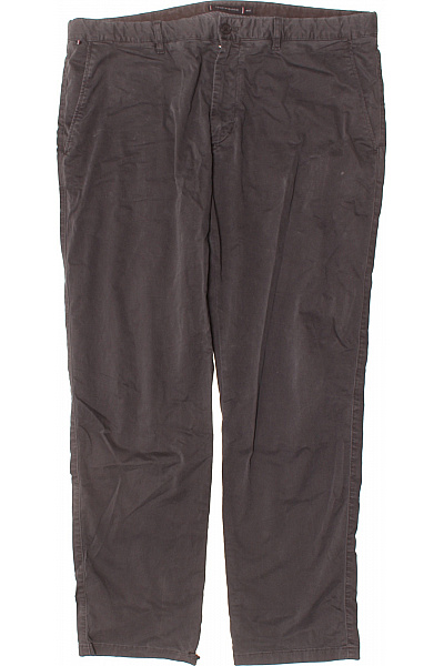 TOMMY HILFIGER Pánské Chino Volnočasové Rovné Dlouhé Tmavě Hnědé S Kapsami Vel. 40/32