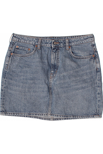 Weekday Dámská bavlněná modrá džínové mini sukně s kapsami rovná Vel. 42 | Weekday | obrázek 2
