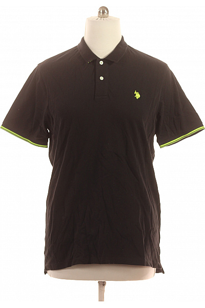 U.S.POLO ASSN. Polo tričko černé s krátkým rukávem a neonovým lemem Velikost 4xl | U.S.POLO ASSN. | obrázek 2