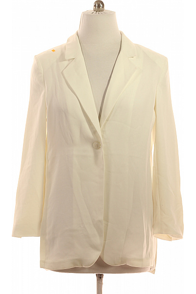 ARMANI Dámský Bílý Polyesterový Blejzr Elegantní S Jedním Knoflíkem Prodloužené Jarní Vel. 12