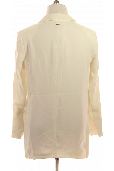 ARMANI Dámský bílý polyesterový blejzr elegantní s jedním knoflíkem prodloužené jarní Vel. 12 | ARMANI | obrázek 2