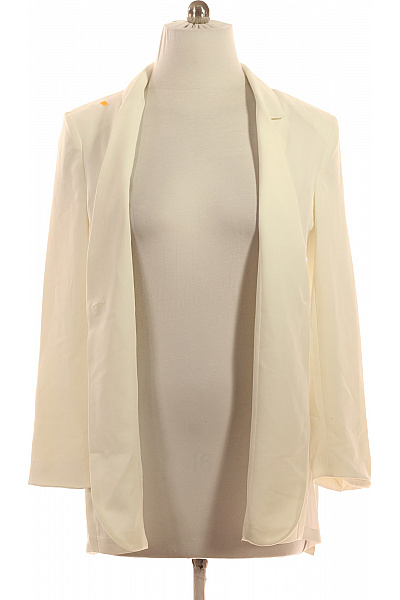 ARMANI Dámský bílý polyesterový blejzr elegantní s jedním knoflíkem prodloužené jarní Vel. 12 | ARMANI | obrázek 3