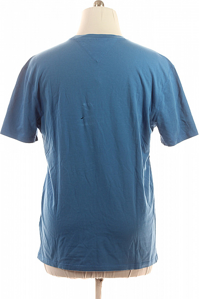 TOMMY HILFIGER Pánské Bavlněné Modré Tričko Krátký Rukáv S Nápisem Streetwear Velikost XXXL | TOMMY HILFIGER | obrázek 2