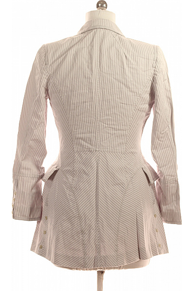 BANDOLERA Dámský krátký vypasovaný kabát béžový svislý proužek elegantní jarní Vel. 38 | BANDOLERA | obrázek 3