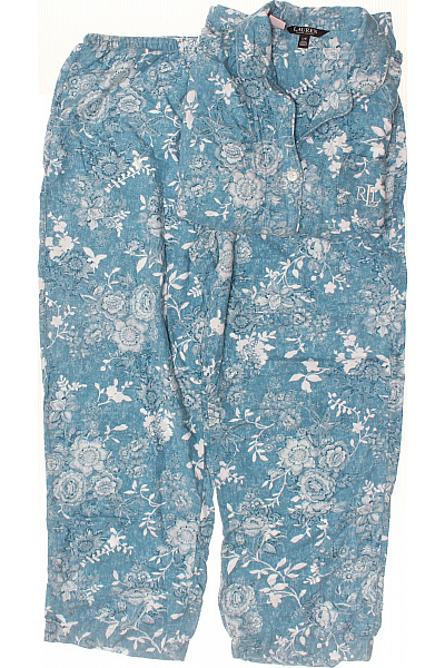 Ralph Lauren Modré Květinové Bavlněné Pyžamo Velikost L