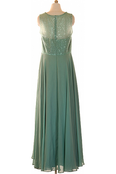 Swing Dlouhé společenské šaty zelené flitrové dlouhé elegantní pro družičky Vel. DE 44 | Swing | obrázek 3