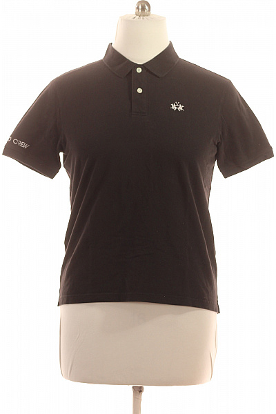 La Martina Bavlněné Pánské Černé Polo Tričko Krátký Rukáv Jednobarevné S Výšivkou Velikost xl | La Martina | obrázek 2