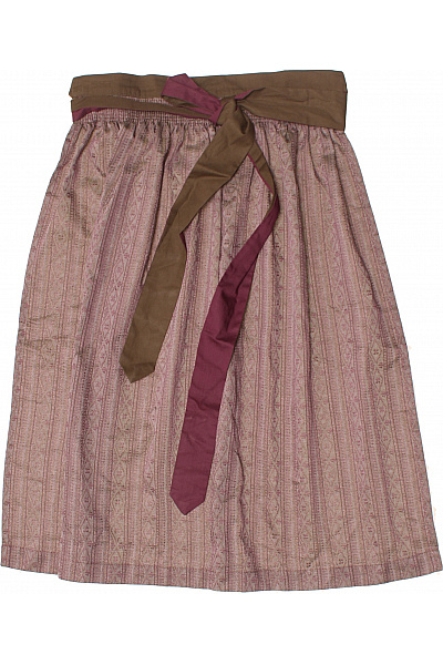 Dlouhá vzorovaná sukně s mašlí růžová hnědá Vel. 40 | Unimoda | obrázek 2