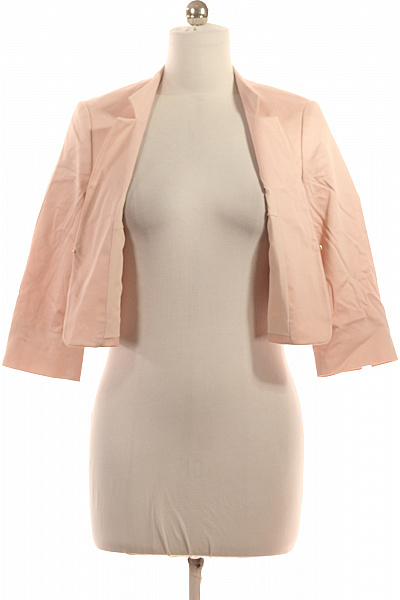 BETTY BARCLAY Krátké bavlněné společenské sako růžové elegantní bez límce Vel. M | BETTY BARCLAY | obrázek 3