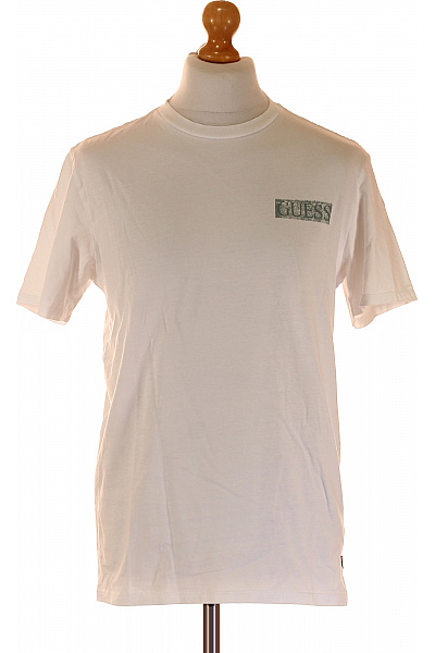 Guess Bavlněné bílé tričko s krátkým rukávem a nápisem basic Velikost m | Guess | obrázek 2