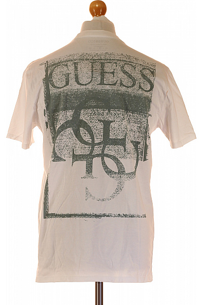 Guess Bavlněné bílé tričko s krátkým rukávem a nápisem basic Velikost m | Guess | obrázek 3