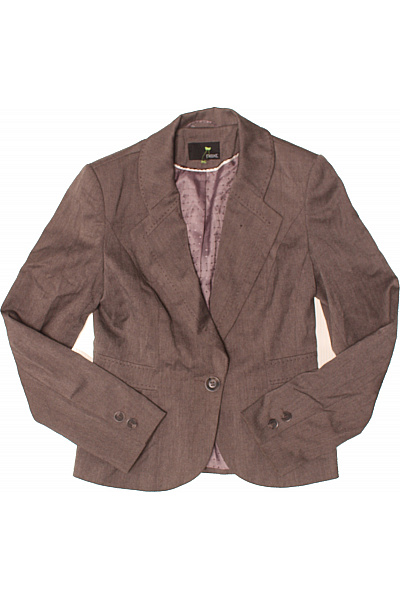 Next Dámské polyesterové hnědé vypasované sako elegantní business jednořadé Velikost 38 | Next | obrázek 2