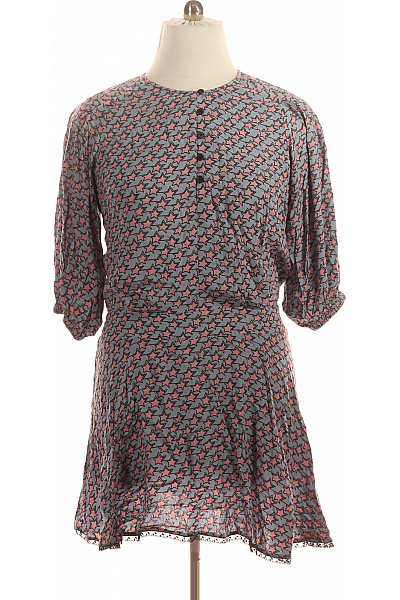 Zadig&Voltaire Deluxe šaty S Krátkým Rukávem Hvězdné Růžové šedé Volnočasové Vel. L