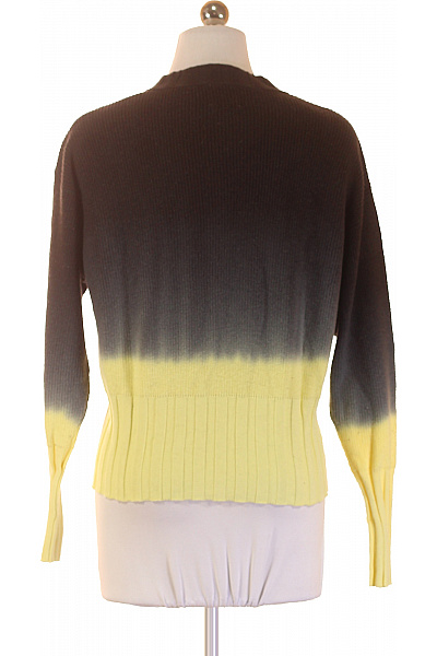 Brodie Cashmere Dámský pletený crop svetr žebrovaný ombré žlutý šedý Vel. S | Brodie Cashmere | obrázek 3