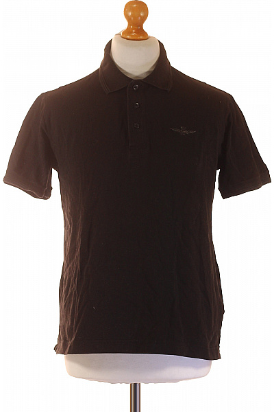 Aeronautica Militare Pánské bavlněné tmavě hnědé polo tričko s krátkým rukávem a výšivkou Vel. M | Aeronautica Militare | obrázek 2