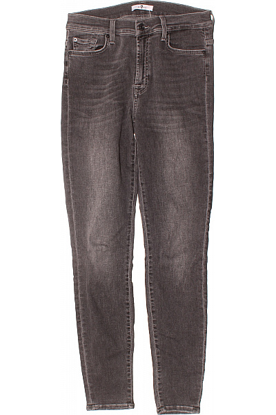 7 For All Mankind Dámské šedé Skinny Džíny Seprané úzké Kapsy Vel. 29