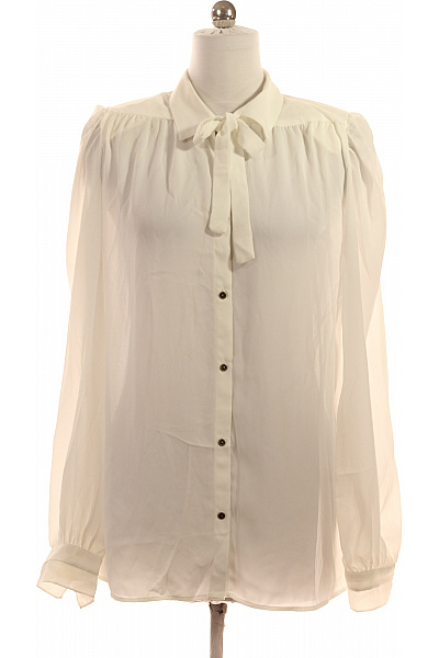 Richmond Bílá Elegantní Košile S Dlouhým Rukávem A Mašlí Průhledná Velikost M