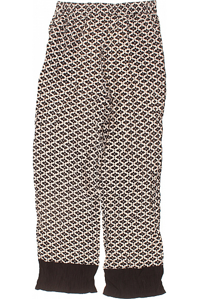 ONLY Dámské letní volné kalhoty černobílé vzorované pohodlné s gumou v pase Velikost s | ONLY | obrázek 3