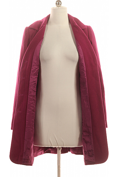 Charles Tyrwhitt Dámský krátký kabát elegantní vypasovaný podzimní vínový vlněný Vel. M | Charles Tyrwhitt | obrázek 3