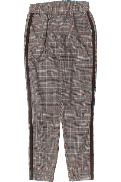 Kaffe Dámské kostkované polyesterové kalhoty s lampasem volné ležérní s gumou v pase Vel. EU 32 | Kaffe | obrázek 2