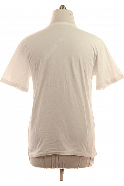 Hugo Boss Pánské bavlněné bílé tričko basic s krátkým rukávem a nápisem Vel. XXL | Hugo Boss | obrázek 3