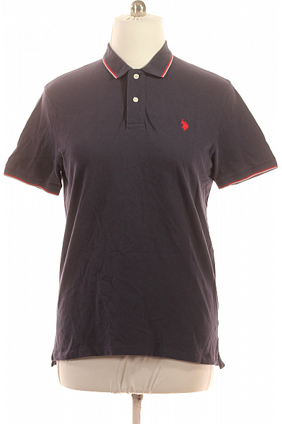 U.S.POLO ASSN. Polo Tričko Tmavě Modré S Krátkým Rukávem A Výšivkou Vel. XL