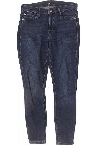 7 For All Mankind Dámské Bavlněné Modré Džíny Strečové Skinny Klasické Velikost 26