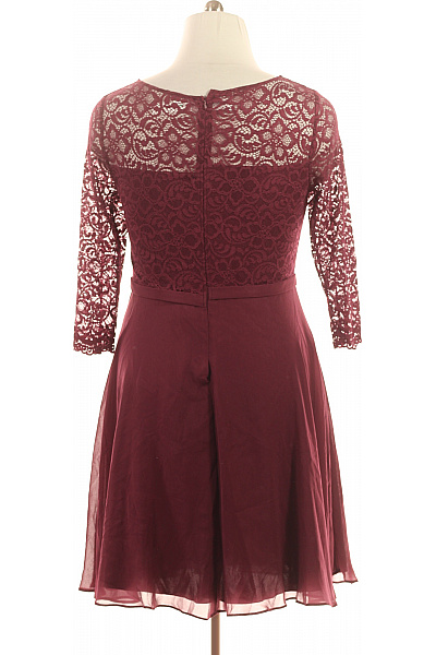 Vera Mont dámské šaty s dlouhým rukávem krajkové elegantní vínové Vel. 44 | Vera Mont | obrázek 2