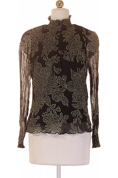 vanessabruno Černá viskózová halenka s dlouhým rukávem květinová vzorovaná elegantní Velikost 34 | vanessabruno | obrázek 2