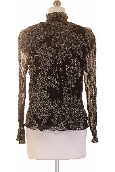 vanessabruno Černá viskózová halenka s dlouhým rukávem květinová vzorovaná elegantní Velikost 34 | vanessabruno | obrázek 3