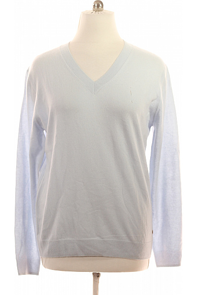 BALDESSARINI Pánský Kašmírový Svetr Světle Modrý Tenký Do Véčka Velikost XXL