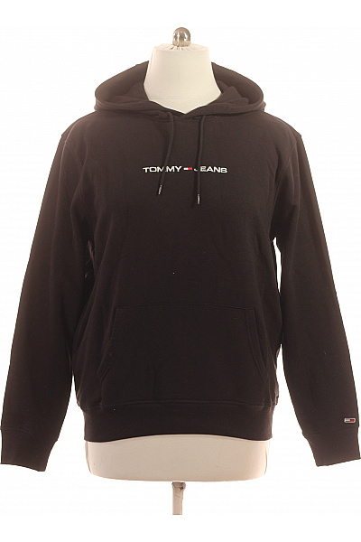 TOMMY HILFIGER Bavlněná černá mikina s kapucí přes hlavu streetwear s klokaní kapsou Velikost xl | TOMMY HILFIGER | obrázek 2