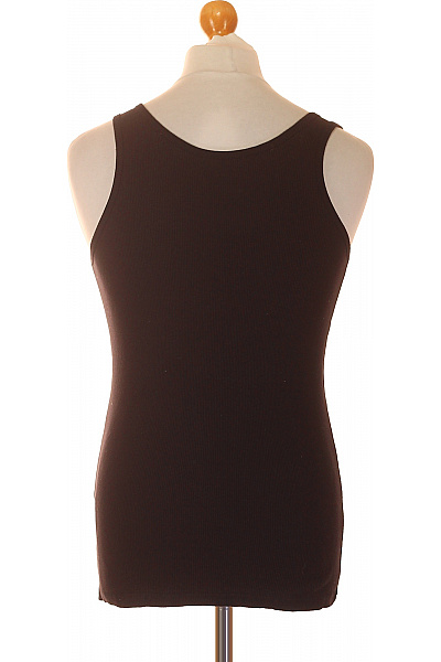 LAWRENCE GREY Bavlněné Hnědé Tílko Basic Jednobarevné Bez Rukávů | LAWRENCE GREY | obrázek 3