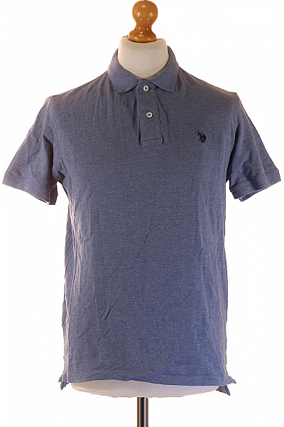 U.S.POLO ASSN. Pánské modré melírované polo tričko s krátkým rukávem a výšivkou Velikost m | U.S.POLO ASSN. | obrázek 2