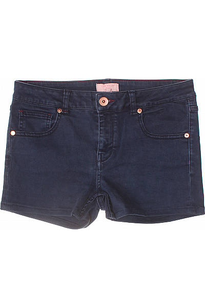 Ted Baker Dámské Bavlněné Riflové Krátké šortky Tmavě Modré Ležérní Velikost EU 28
