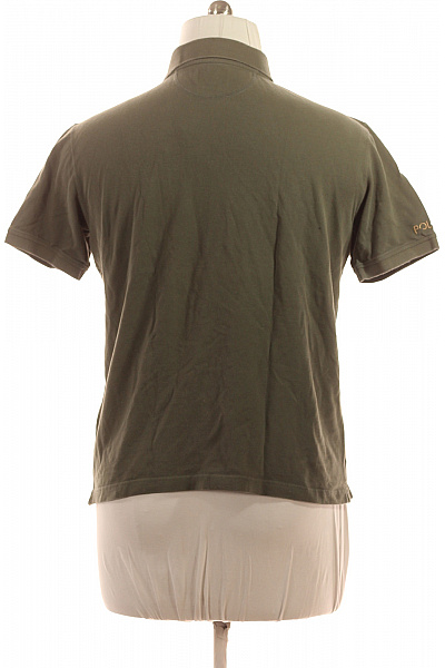 La Martina Polo khaki jednobarevné s výšivkou s krátkým rukávem basic Vel. XL | La Martina | obrázek 3