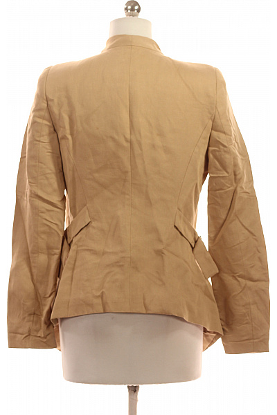 ZARA Dámský béžový blejzr ležérní vypasované s páskem bez límce Velikost S | ZARA | obrázek 2