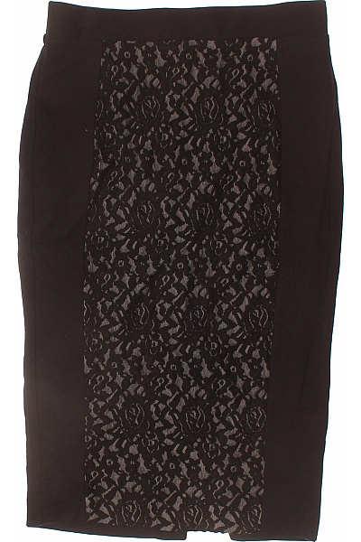 French Connection Dámská pouzdrová viskózová sukně černá krajka elegantní business ke kolenům Vel. UK 10 | French Connection | obrázek 2